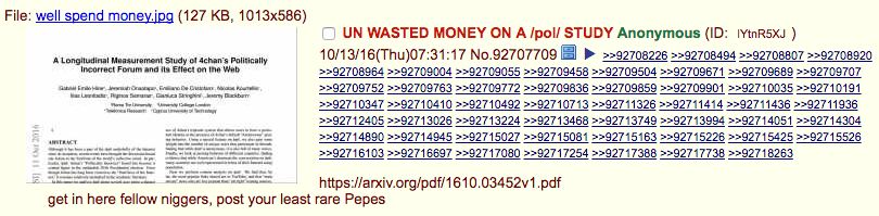 The first /pol/ thread we are aware of to claim we were funded by the UN.