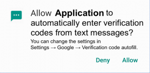 The picture of an Android runtime permission request.