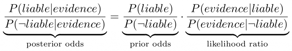 Odds form of Bayes' theorem